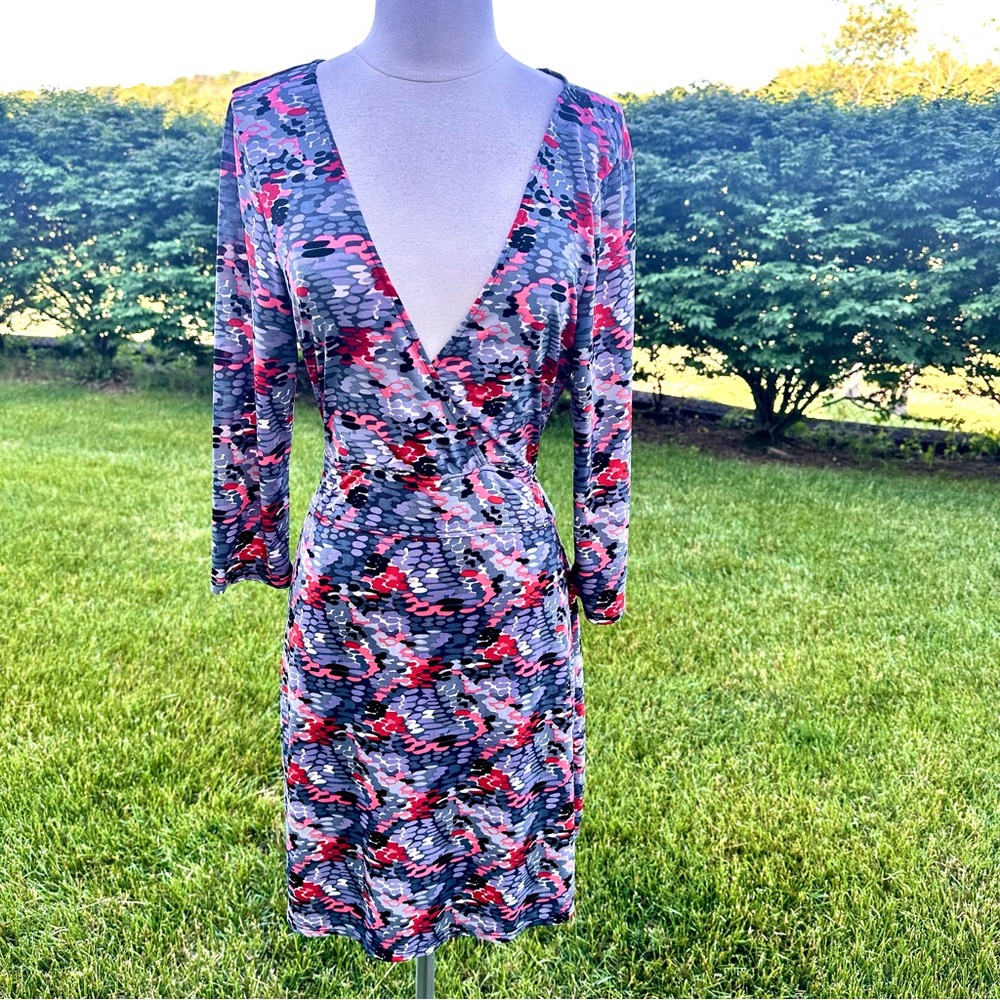 BCBGMAXAZRIA Printed Wrap Dress